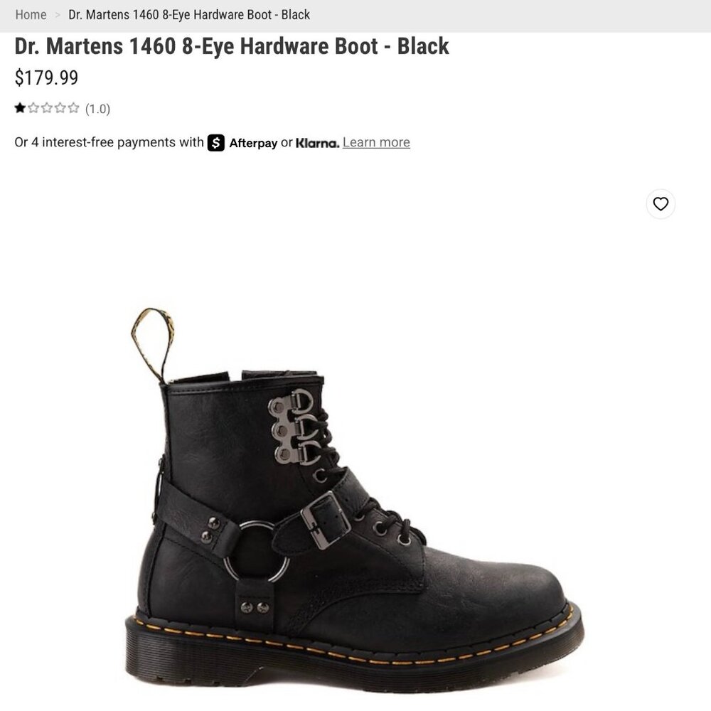 Doc Martens 1460 8 Eye hardware boots - women- size 7- black